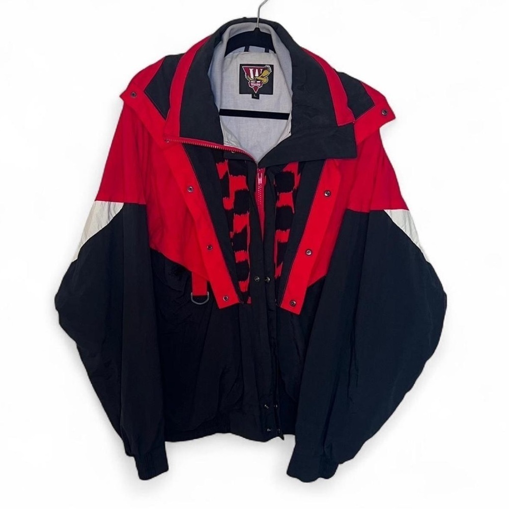 Vintage 1993 Winston Racing Windbreaker Jacket Red Black Retro Size L